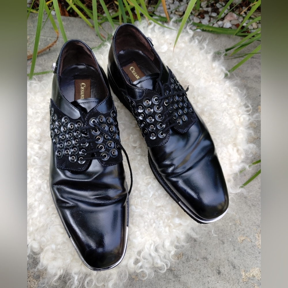 Cesare Paciotti Italian Mens Black Loafers 8.5